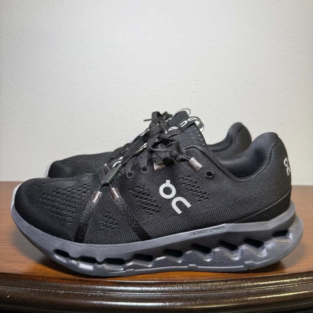 On Cloudsurfer Size USW 8.5 All Black Running Shoes